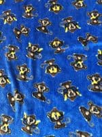 Double Sided Super Soft Cuddle Fleece Fabric Material - MONKEY BLUE